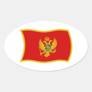 Montenegro-Flaggen-Aufkleber Ovaler Aufkleber