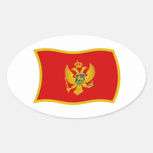 Montenegro-Flaggenaufkleber Ovaler Aufkleber (Vorderseite)