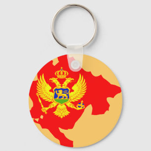 Montenegro-Flaggenkarte Schlüsselanhänger