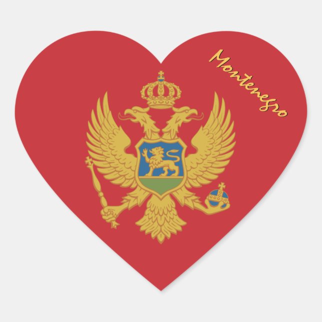 Montenegro Heart Sticker, Patriots Montenegro Flag Herz-Aufkleber (Vorderseite)