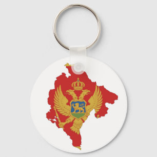 Montenegro-Landesflaggekarten-Formsymbol Schlüsselanhänger