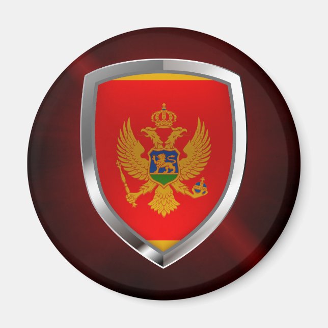 Montenegro Metallisches Emblem Magnet (Vorne)