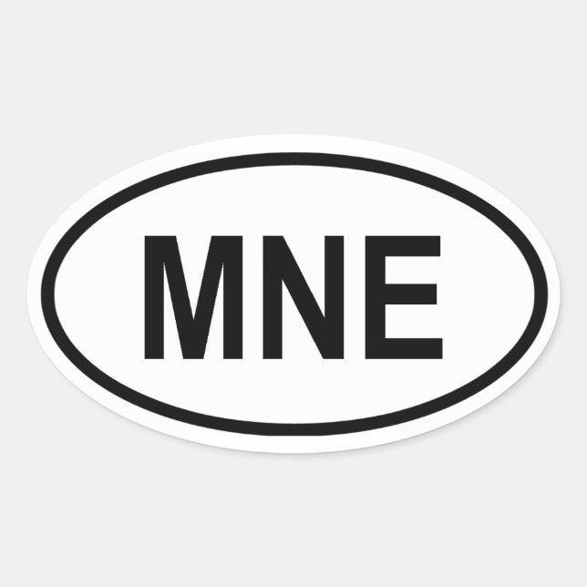 Montenegro ‚MNE‘ Ovaler Aufkleber (Vorderseite)