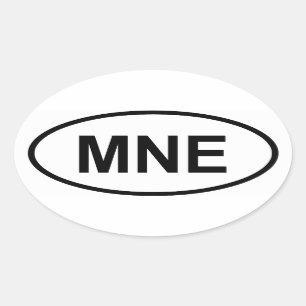 Montenegro ‚MNE‘ Ovaler Aufkleber