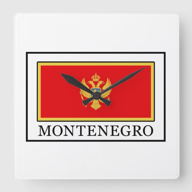 Montenegro Quadratische Wanduhr (Vorderseite)