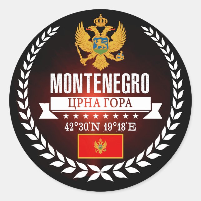 Montenegro Runder Aufkleber (Vorderseite)