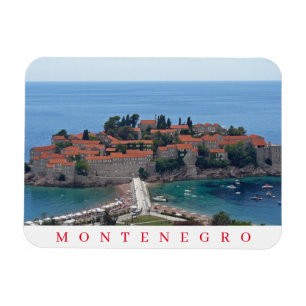 Montenegro Sveti Stefan Panorama-Ansichtsmagnet Magnet