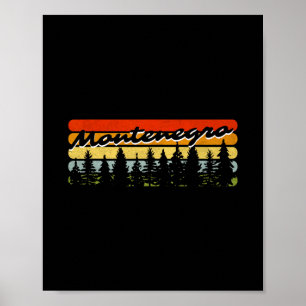 Montenegro Wald Sonnenuntergang Bäume Ferienhaus U Poster
