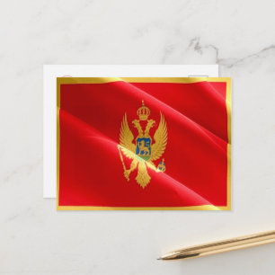Montenegro - Waving Flag - Postkarte