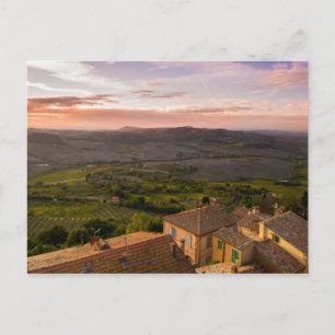 Montepulciano Italien Landschaft, Weinberge und Hä Postkarte