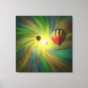 Monter en ballon dans la toile enveloppée par