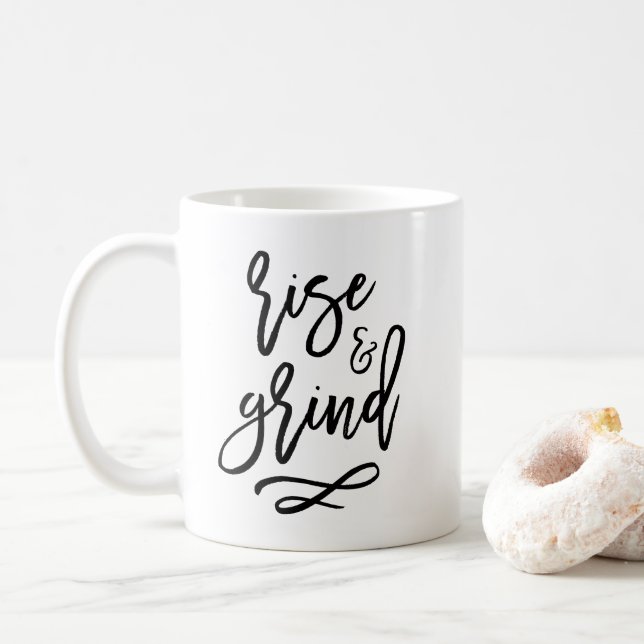 Monter et Grind Typography Mug (Avec donut)
