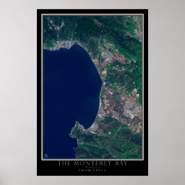 Monterey Bay California Satellite Poster Map