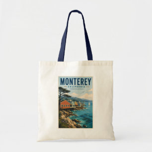 Monterey Bay Kalifornien Illustration Reise Kunst Tragetasche