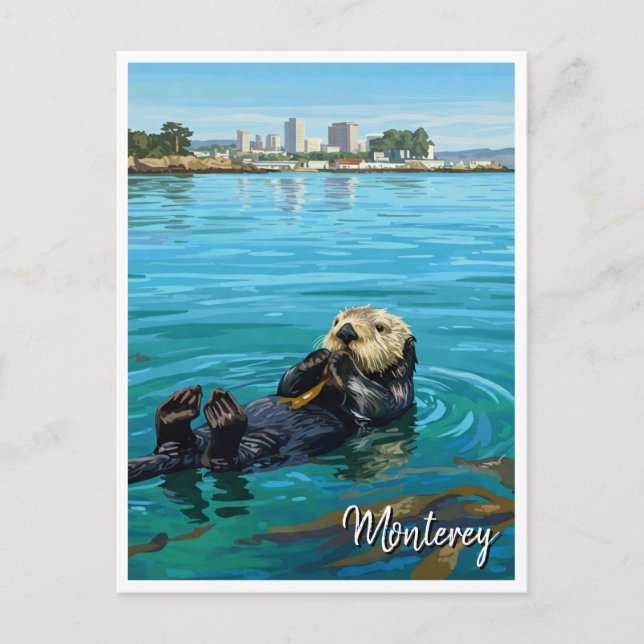 Monterey Bay Sea Otter California Travel Postkarte (Vorderseite)