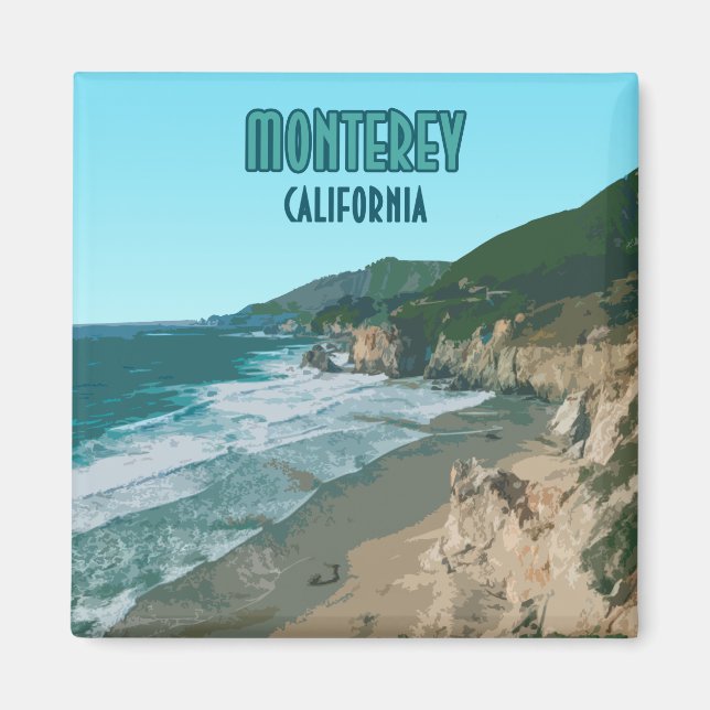 Monterey California Pacific Coast Highway Vintag Magnet (Vorne)