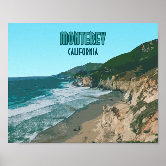 Monterey California Pacific Coast Highway Vintag Poster (Vorne)