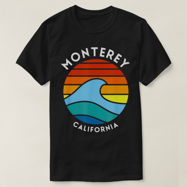 Monterey California Retro Wave T-Shirt (Design vorne)