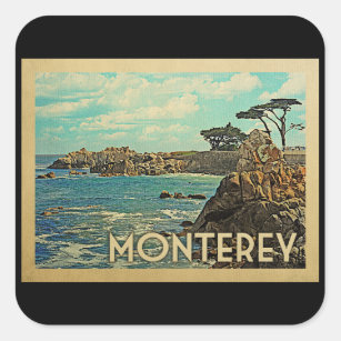 Monterey California Vintage Reise Quadratischer Aufkleber