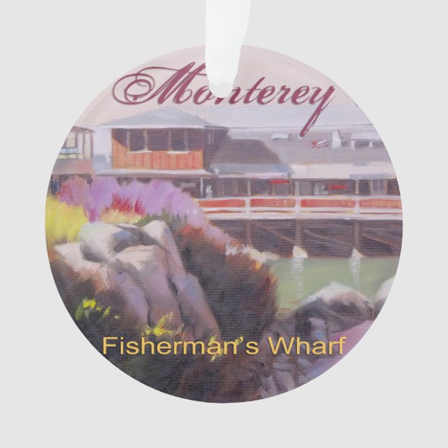 Monterey Fishermans Wharf Landschaftliche kaliforn Ornament (Vorderseite)