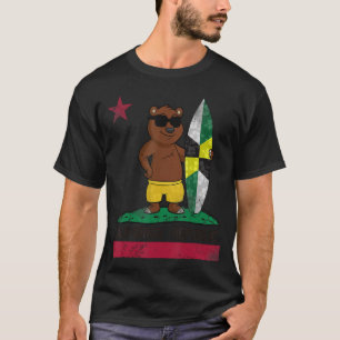 Monterey Flag California Surfer Bear Surf T-Shirt