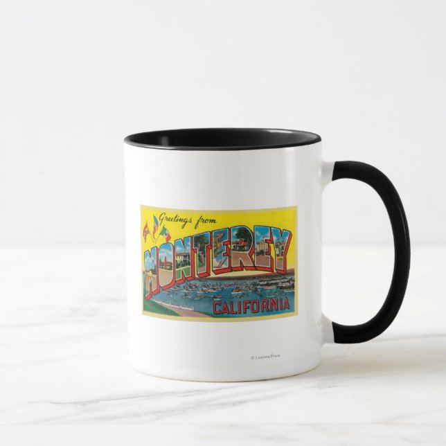 Monterey, Kalifornien - Große Briefszenen Tasse (Rechts)