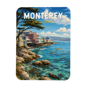 Monterey Kalifornien Illustration Reise Kunst Retr Magnet