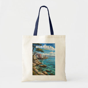 Monterey Kalifornien Illustration Reise Kunst Retr Tragetasche