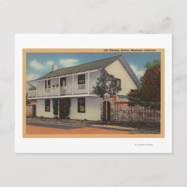 Monterey, Kalifornien Sicht auf die Alte Walfangst Postkarte (Vorderseite)