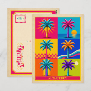 Monterey Postkarte Kalifornien Palme Vintage