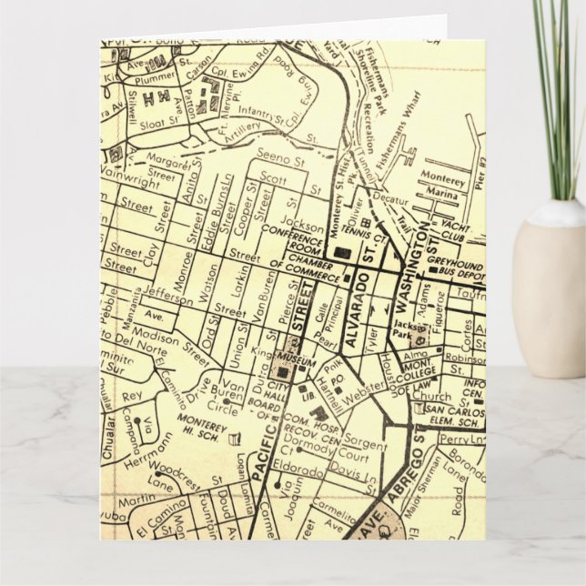 Monterey, Vintage Karte CA (Vorderseite)