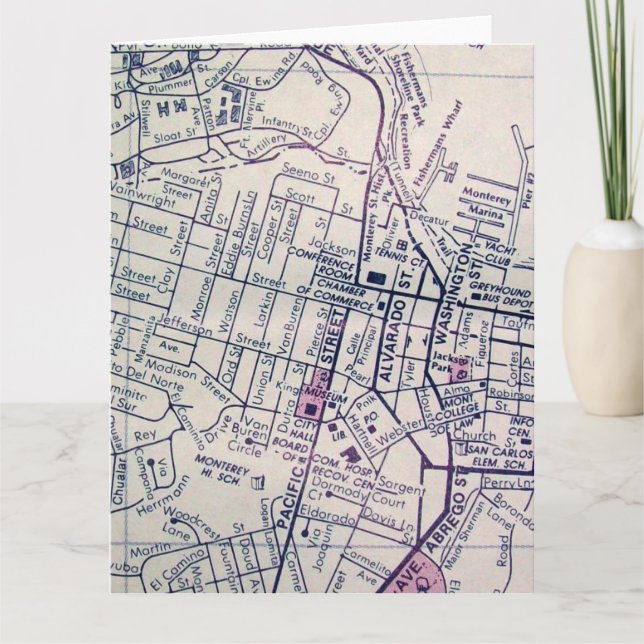 Monterey, Vintage Karte CA (Vorderseite)