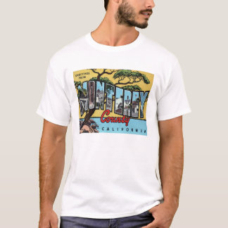 Monterey, Vintager landschaftlicher Buchstabe-T - T-Shirt