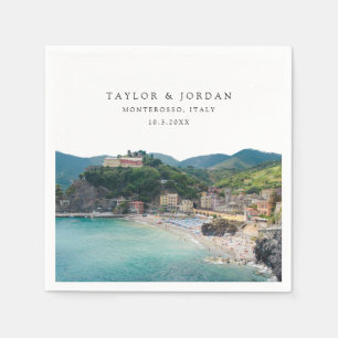 Monterosso Italien Hochzeitspapier Cocktail Napkin Serviette