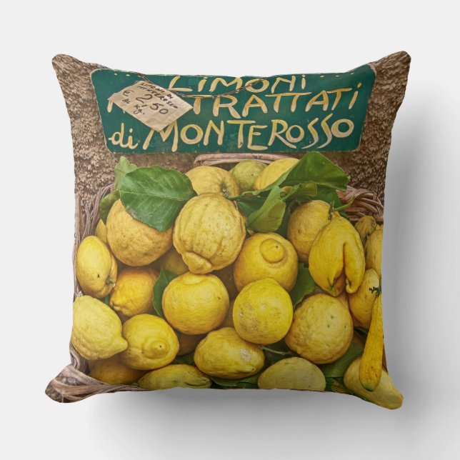 Monterosso Zitronen-BaumwollWurfs-Kissen Kissen (Vorderseite)