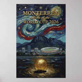 Monterrey 2026 Fußball Luxus-Fußball-Wandkunst Poster