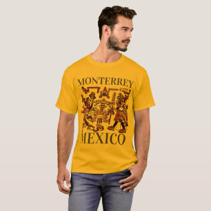 Monterrey Mexico Aztec Design, Männerdesign T-Shirt