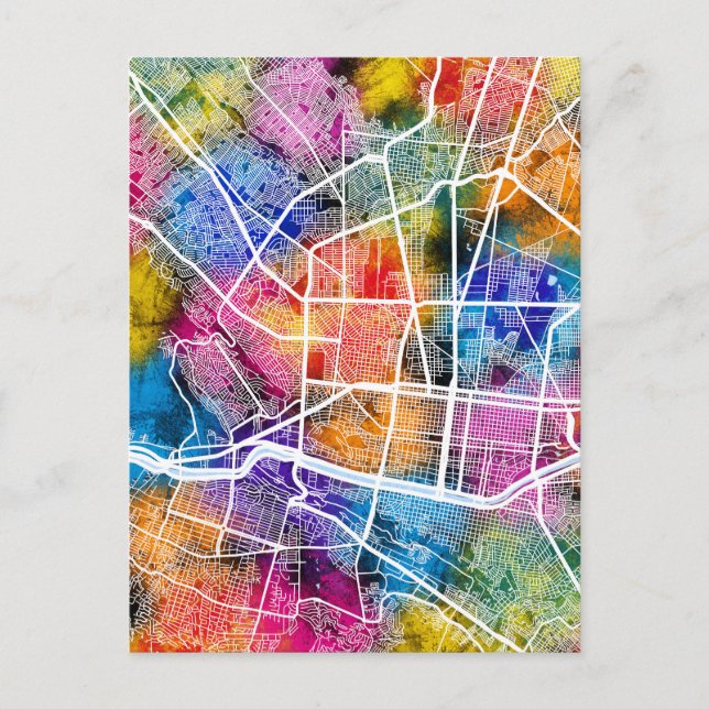 Monterrey Mexico City Map Postkarte (Vorderseite)