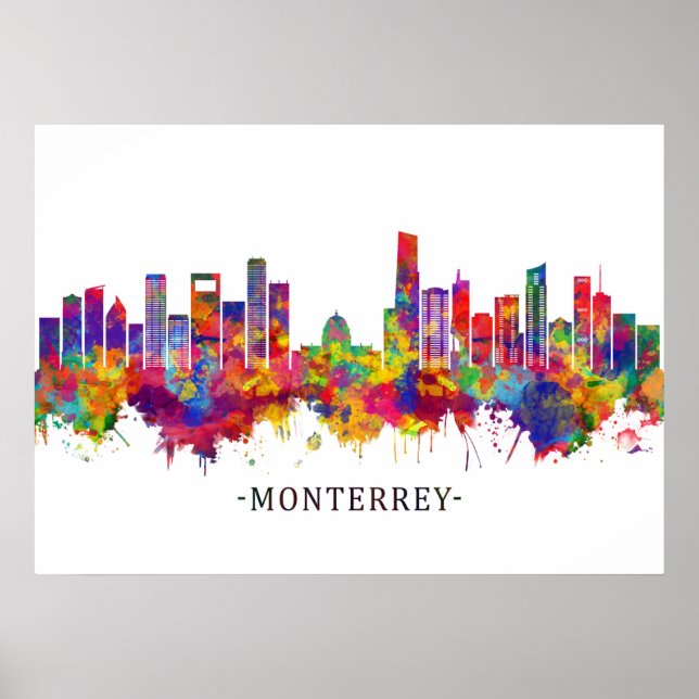 Monterrey Mexico Skyline Poster (Vorne)