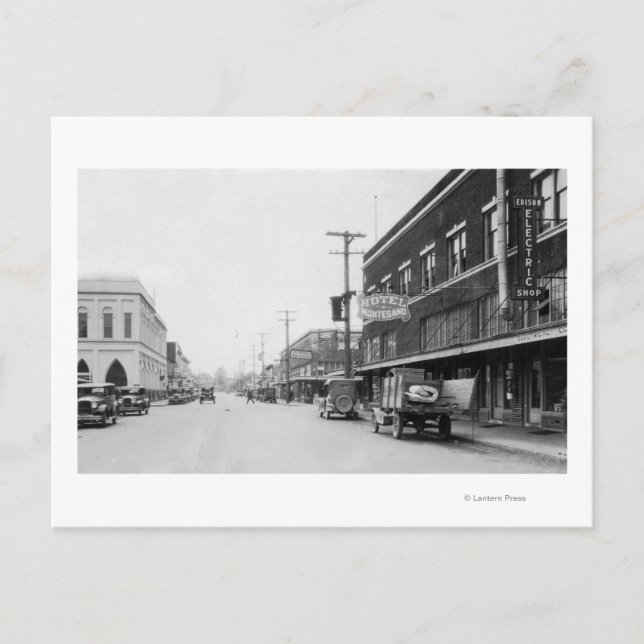 Montesano, WA Main Street Town View Foto Postkarte (Vorderseite)