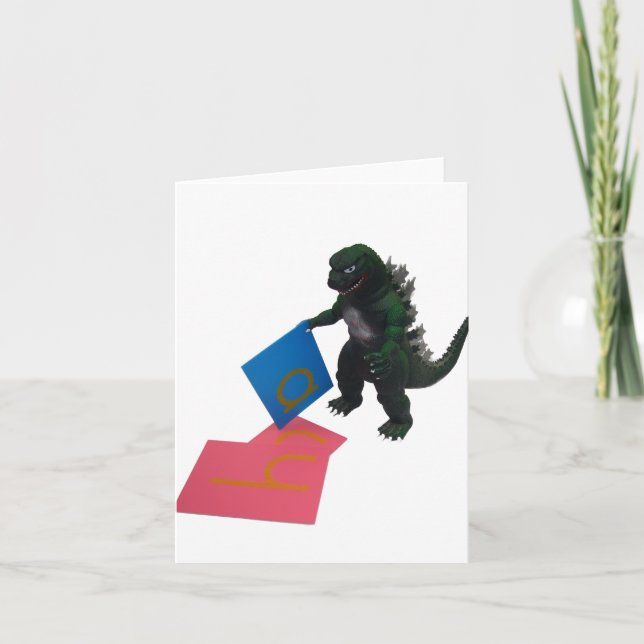 Montessaurus & Sand Paper Letters Note Card Karte (Vorderseite)