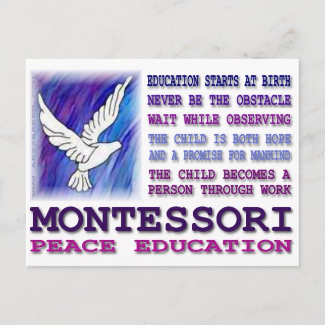 Montessori Dove Postkarte (Vorderseite)
