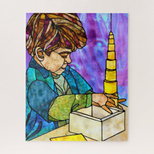 Montessori Gelbes, Knoblauch-Zylinderpuzzle
