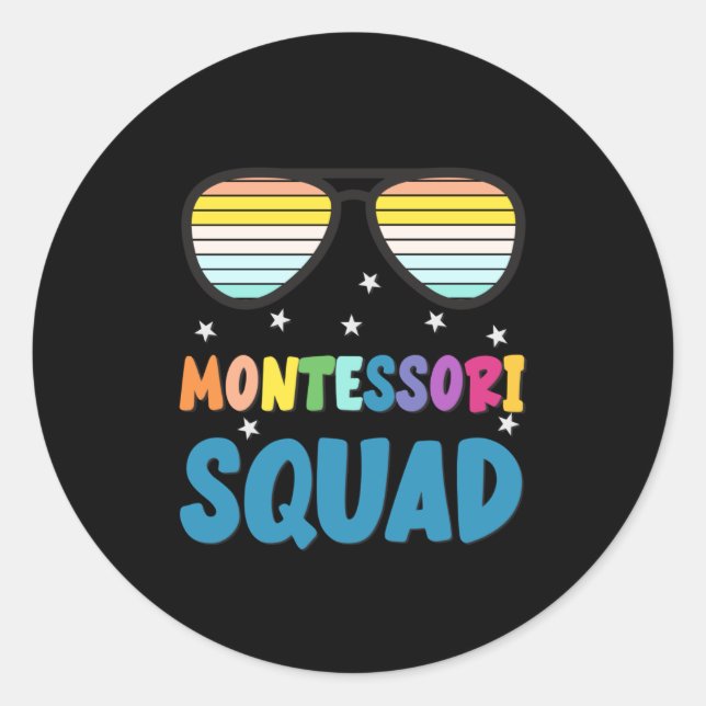 Montessori Squad Runder Aufkleber (Vorderseite)