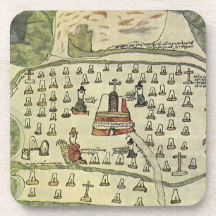 Monteumas Aztekenreich, Antike Weltkarte, 1577 Untersetzer