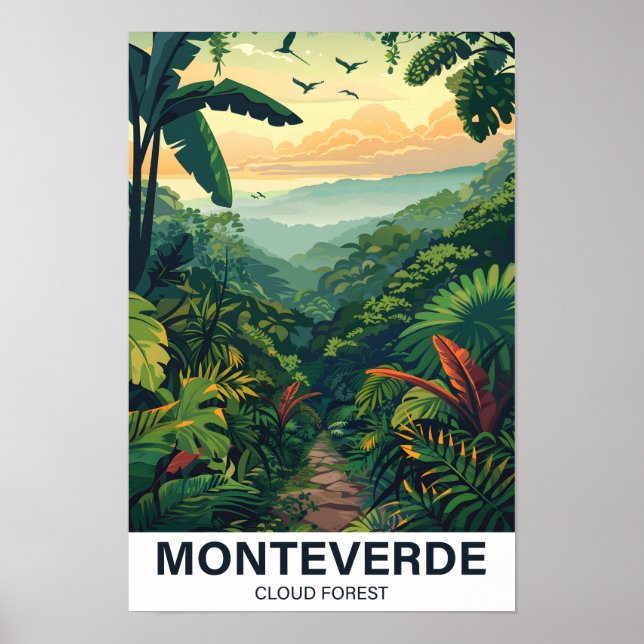 Monteverde Cloud Forest Costa Rica Travel Poster (Vorne)