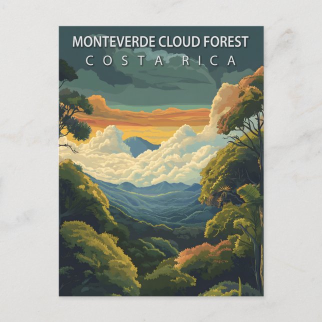 Monteverde Cloud Forest Costa Rica Vintage Postkarte (Vorderseite)