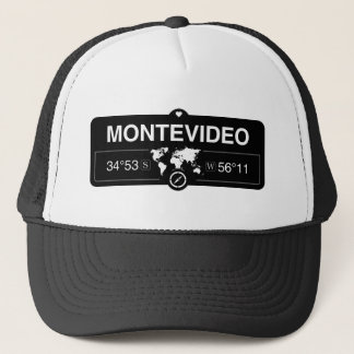 Montevideo-Karte GPS-Koordinaten-Grafik Truckerkappe