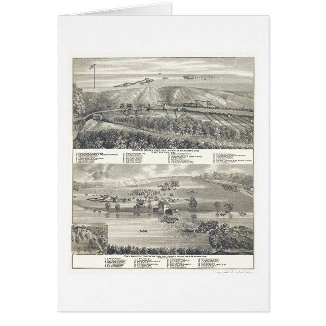 Montevideo, panoramische Karte Mangans - 1874 (Vorne)