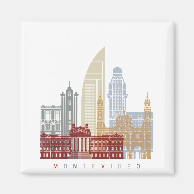 Montevideo Skyline Poster Magnet (Vorne)